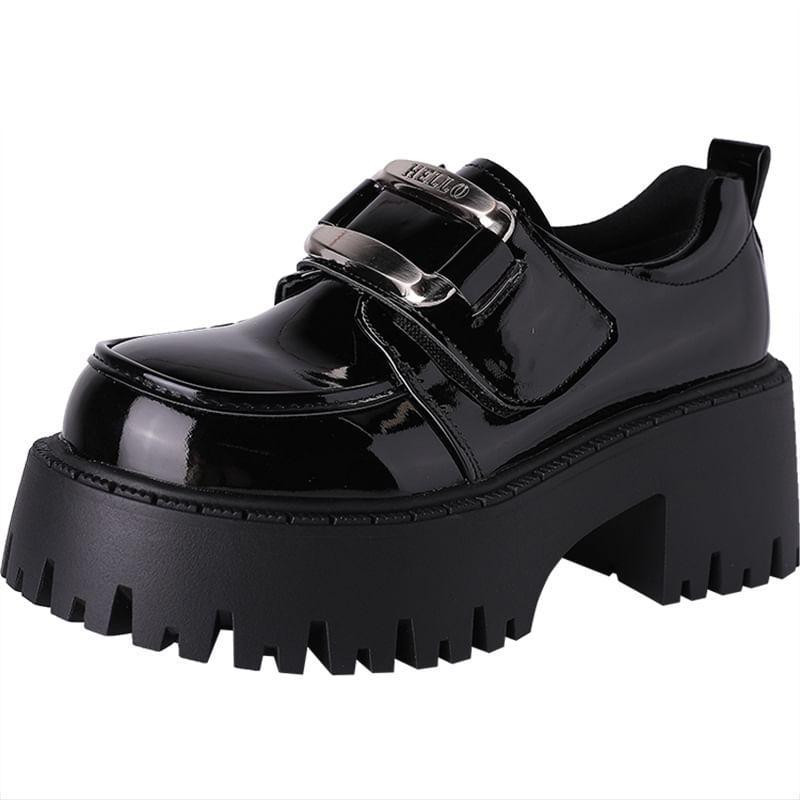 Platform Chunky Heel Loafers Product Image