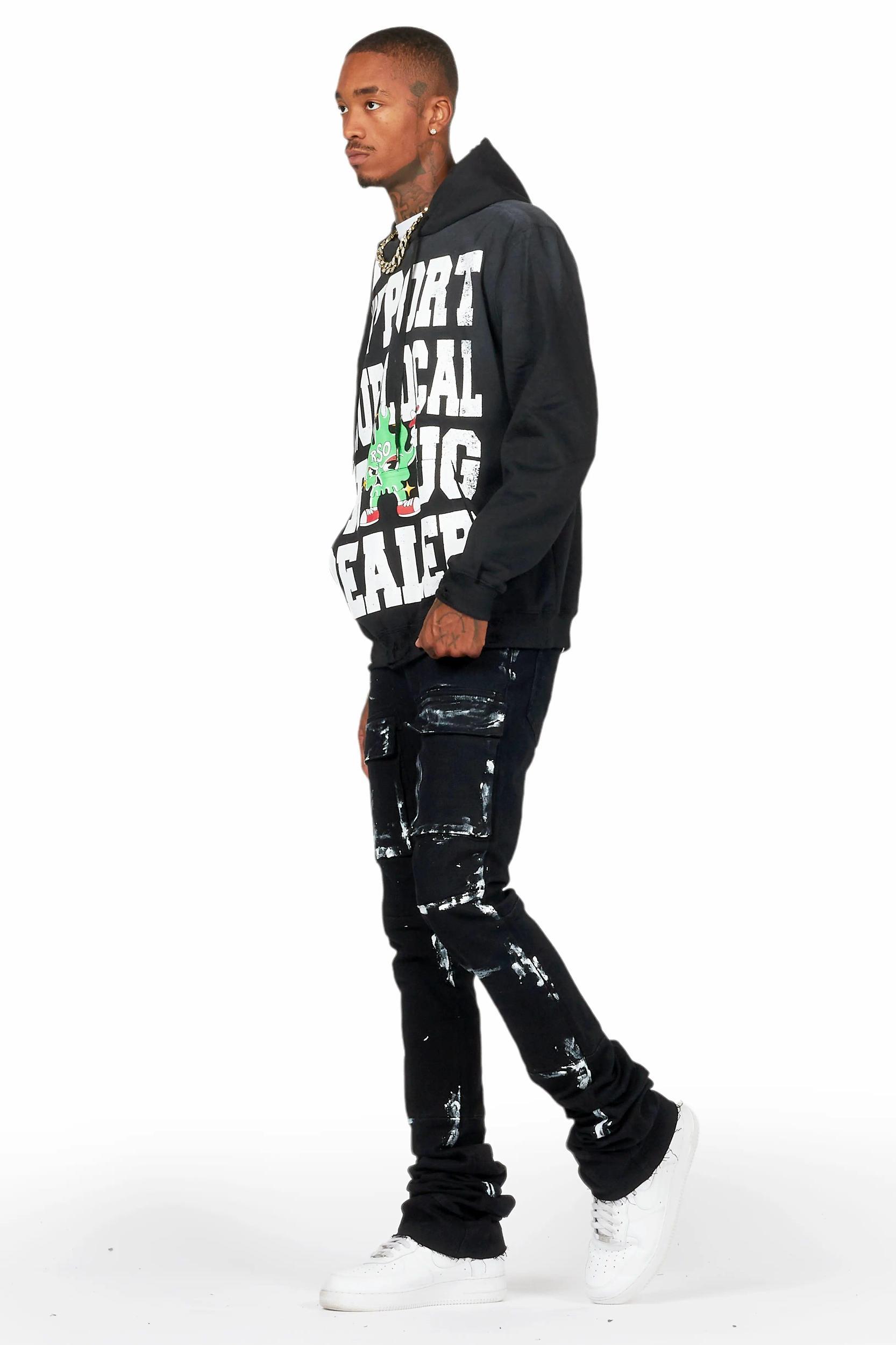 Tarl Black Hoodie/Super Stacked Flare Jean Bundle Male Product Image