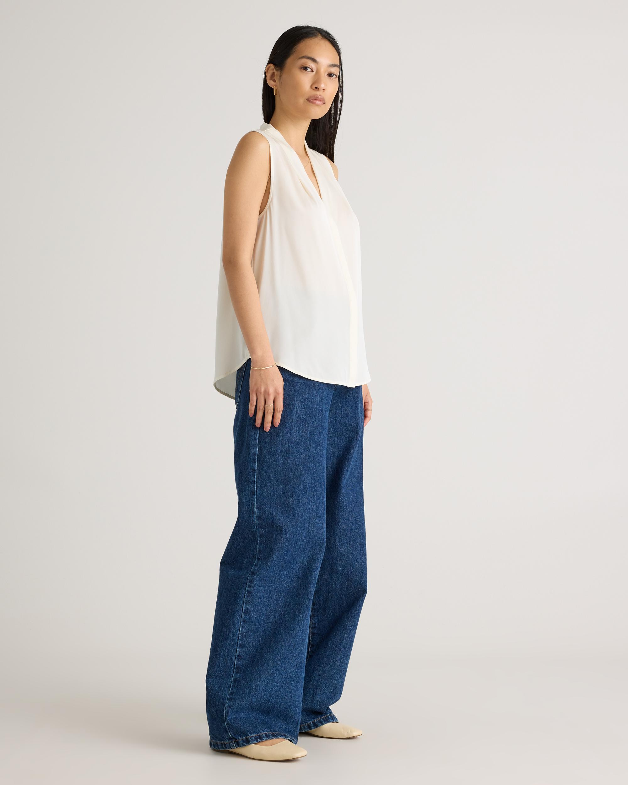 Quince | Women's 100% Washable Silk Stretch Sleeveless Blouse Product Image
