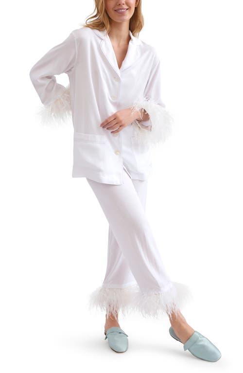 Feather-Trim Party Pajama Set Product Image