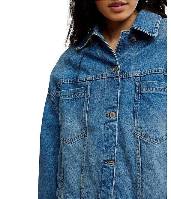 Free People Opal Swing Long Sleeve Denim Jacket Product Image