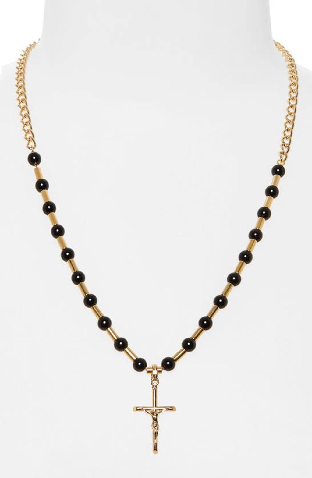 DOLCE & GABBANA Dna Cross Pendant Necklace In Gold Product Image