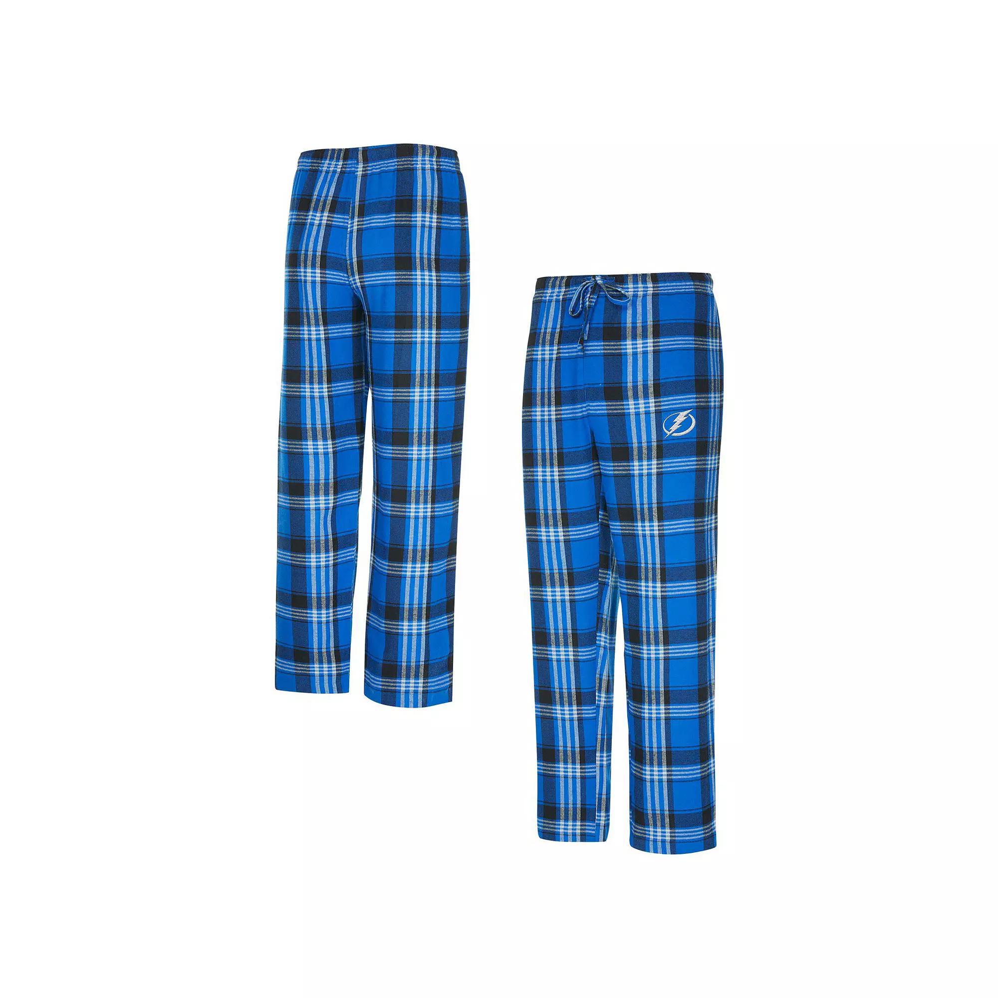 Men's Concepts Sport Blue/Black Tampa Bay Lightning Region Flannel Sleep Pants, Size: 2XL, Lgh Blue Product Image