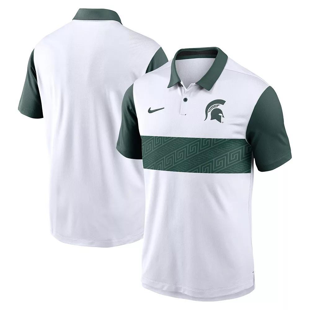 Men's Nike White Michigan State Spartans Primetime Campus Vapor Performance Polo, Size: 3XL Product Image