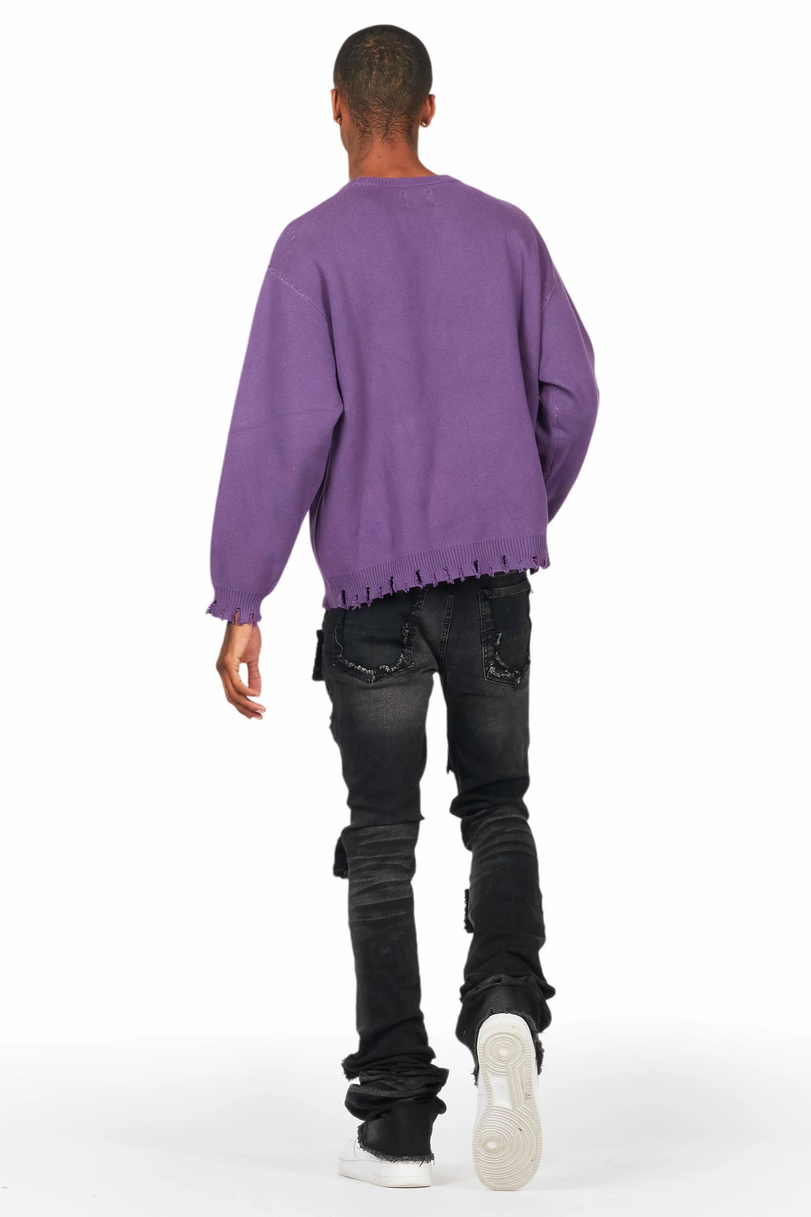 Pooja Black Super Stacked Flare Jean Male Product Image