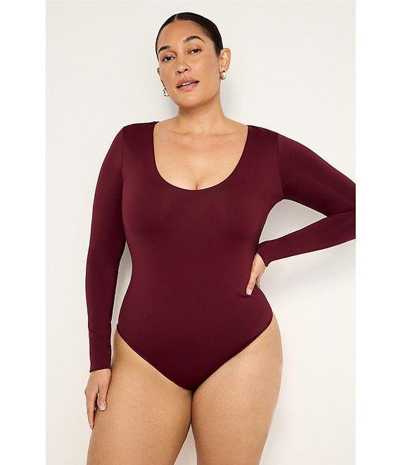 Good American Plus Scuba Scoop Neck Long Sleeve Bodysuit Product Image
