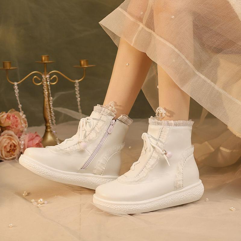 Lace Short Boots Product Image