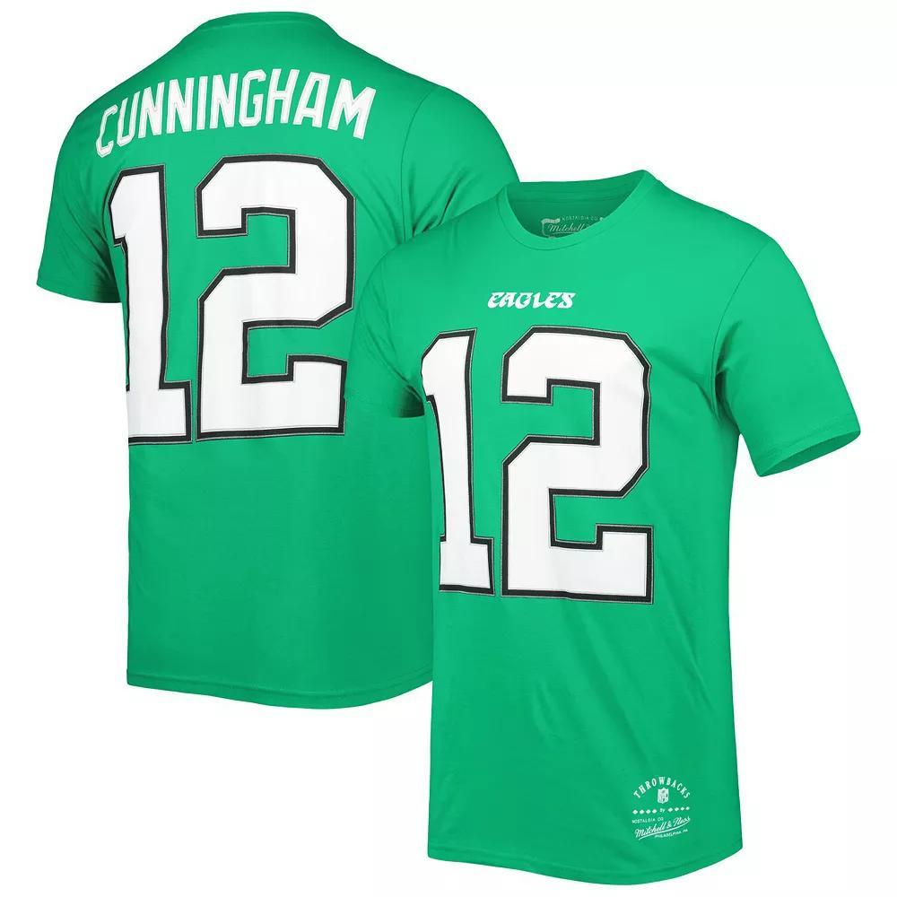 Men's Mitchell & Ness Randall Cunningham Kelly Green Philadelphia Eagles Retired Player Logo Name & Number T-Shirt, Size: XL Product Image