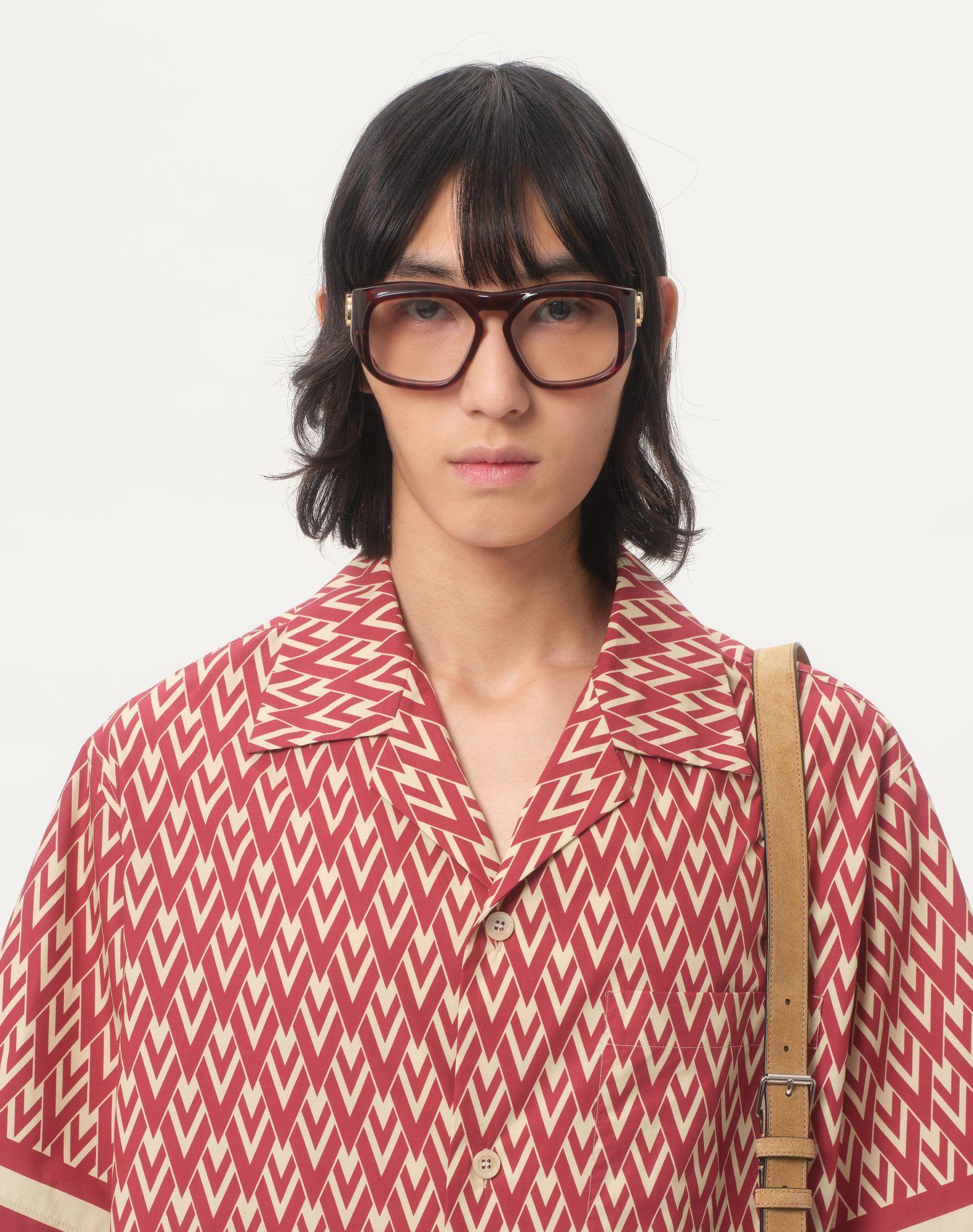 Cotton Popeline Bowling Shirt With Toute La V Print Product Image