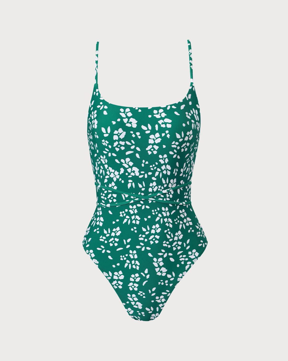Women's Knitted Floral One-Piece Swimsuit Female Product Image