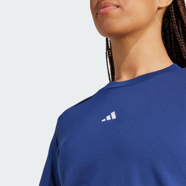 adidas Essentials Small Logo Cotton Tee Dark Blue XL Womens Product Image