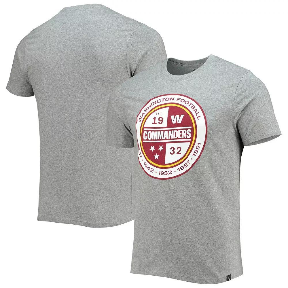 Men's '47 Gray Washington Commanders Imprint Super Rival T-Shirt, Size: Large, Wft Grey Product Image