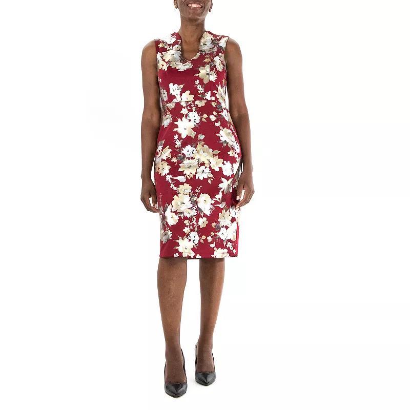 Womens Nina Leonard U-Neck Midi Dress Product Image