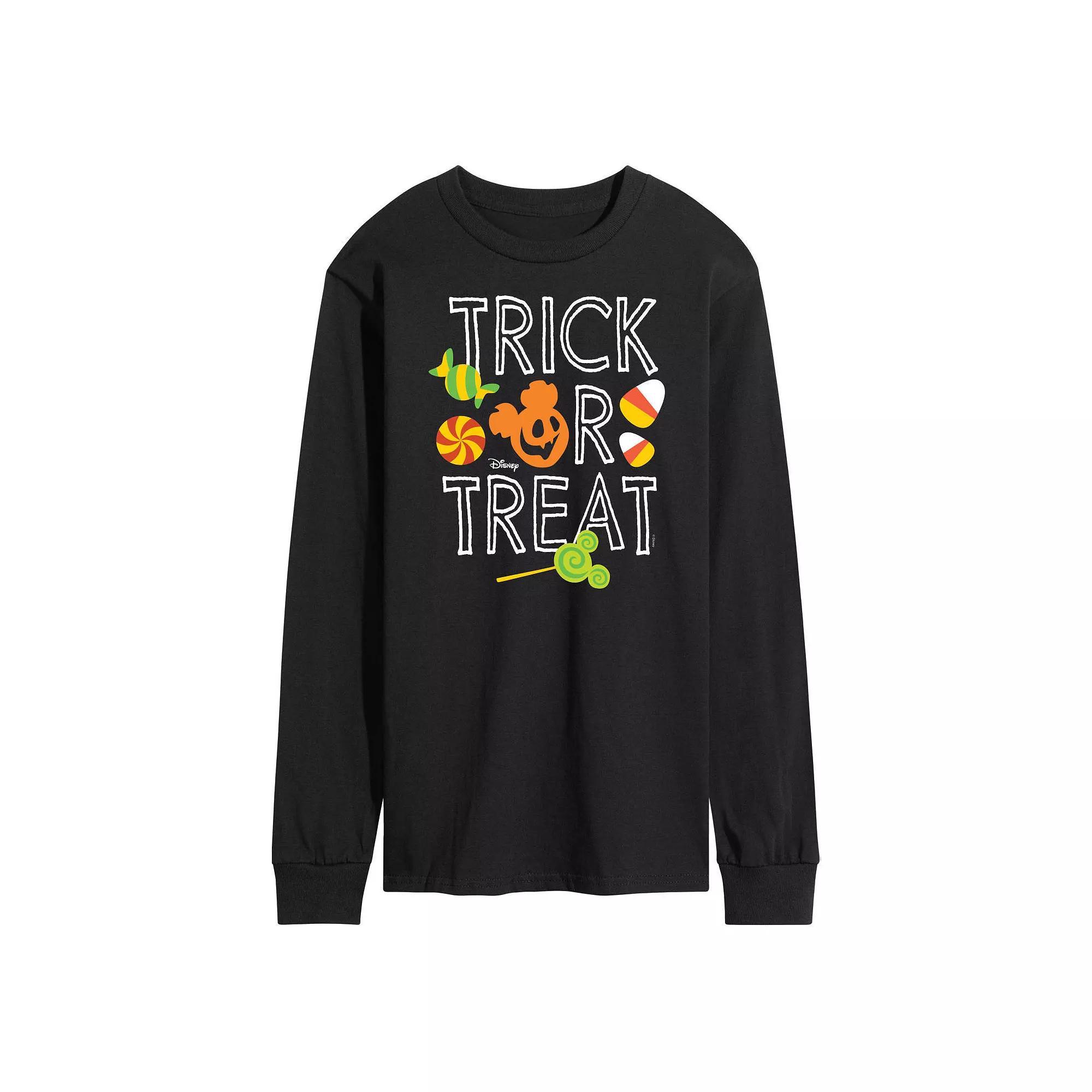 Disneys Mickey Mouse Mens Trick Or Treat Long Sleeve Graphic Tee Product Image