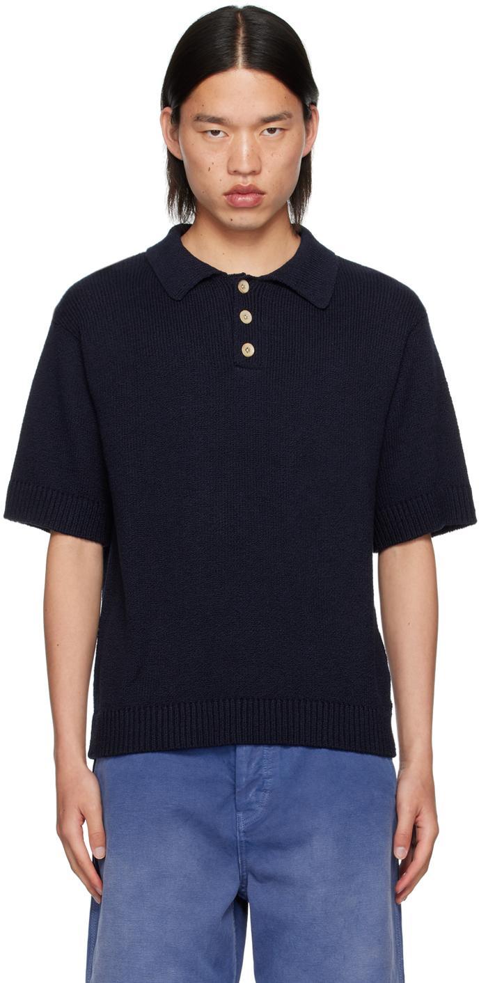 THE ELDER STATESMAN Navy Nora Polo Product Image