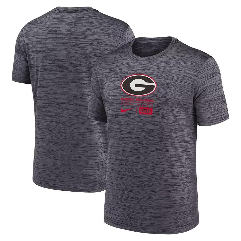 Men's Nike  Charcoal Georgia Bulldogs Campus Center Block Velocity Performance T-Shirt, Size: 2XL Product Image
