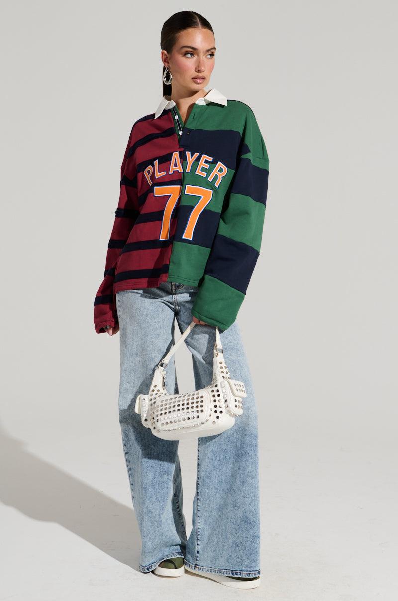 OFF THE FIELD LONG SLEEVE STRIPED RUGBY TEE Product Image