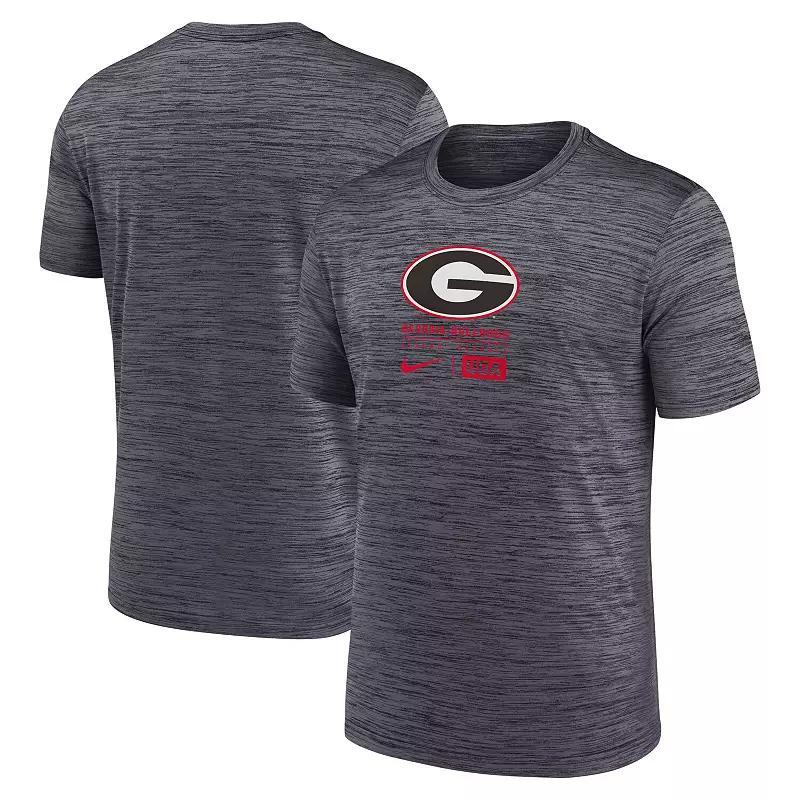 Men's Nike  Charcoal Georgia Bulldogs Campus Center Block Velocity Performance T-Shirt, Size: 2XL Product Image