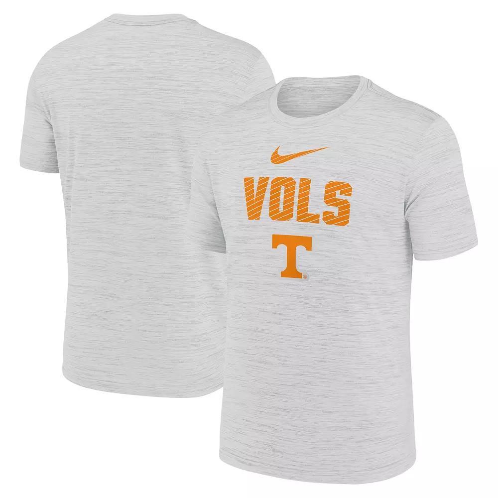 Men's Nike White Tennessee Volunteers Campus Slant Velocity Performance T-Shirt, Size: Medium, Grey Product Image