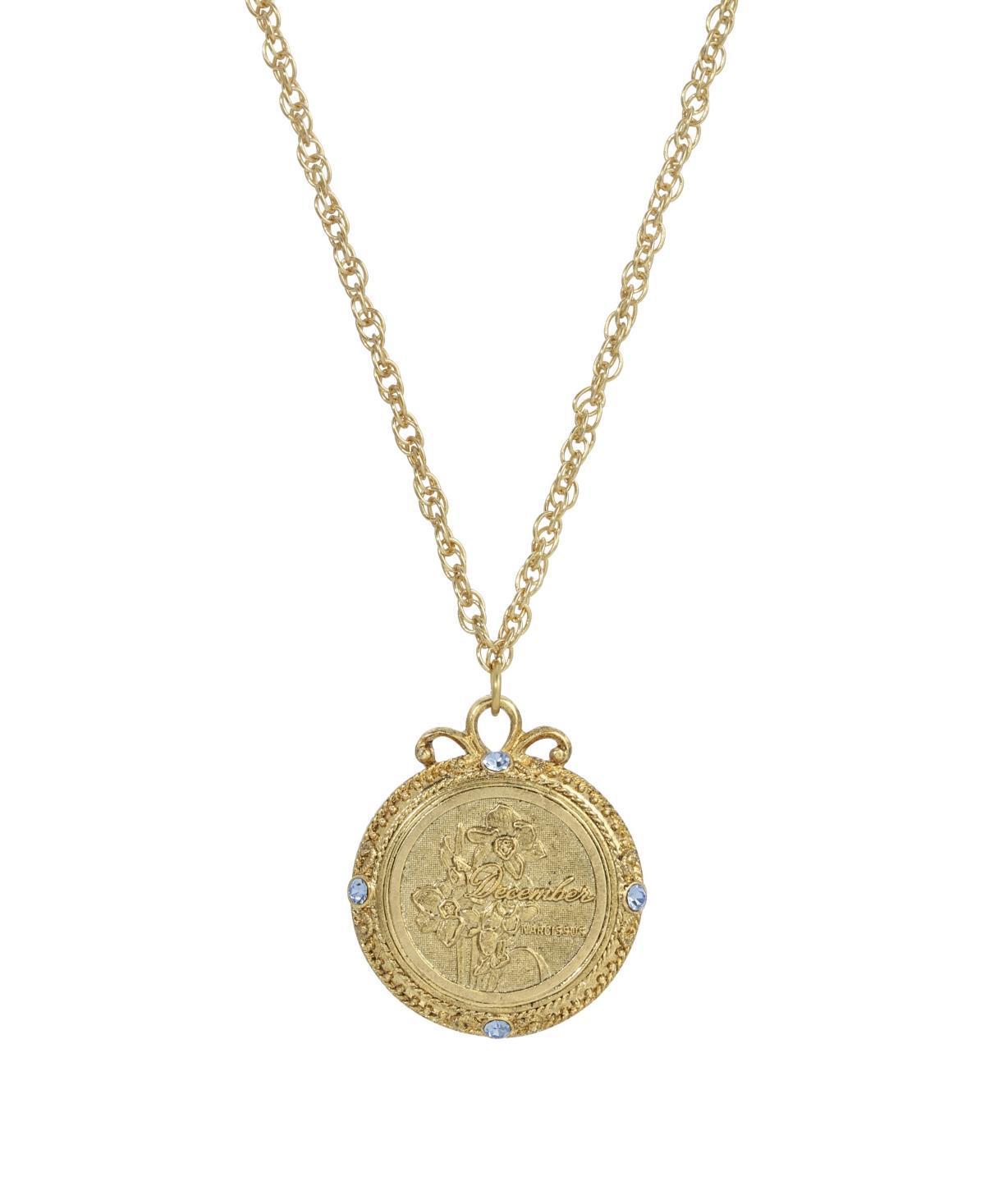 1928 Gold Tone Flower of the Month Pendant Necklace, Womens, September Product Image