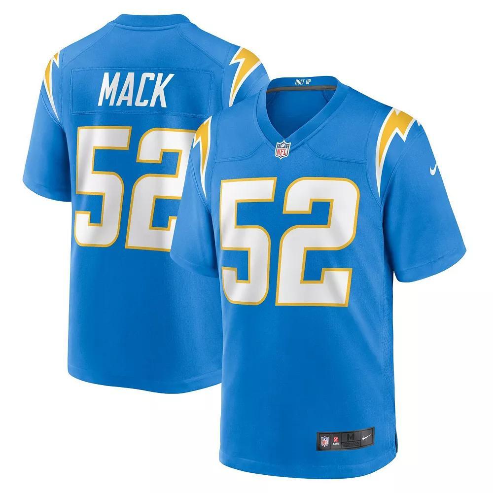 Men's Nike Khalil Mack Powder Blue Los Angeles Chargers Game Jersey, Size: Small, Light Product Image