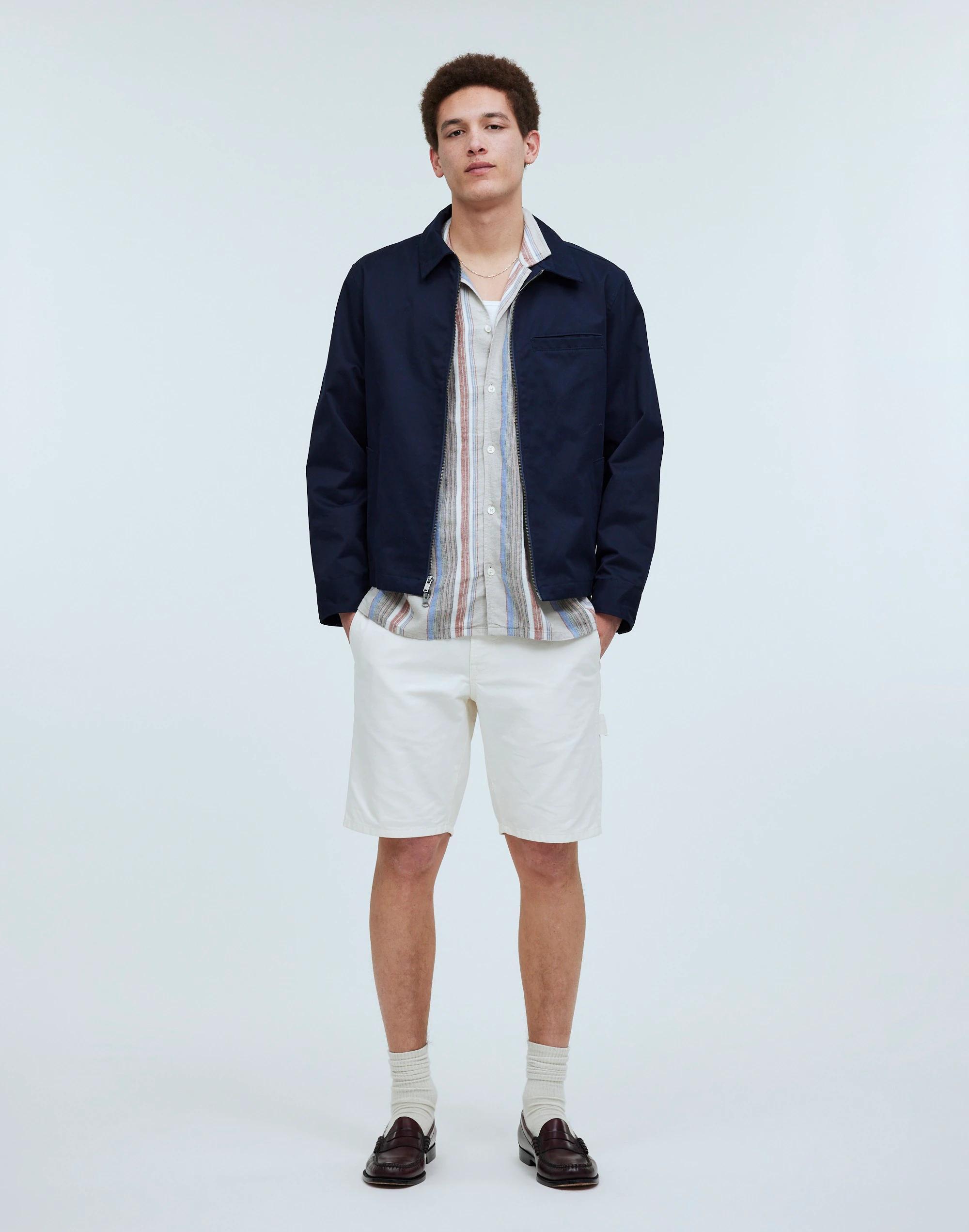 Easy Short-Sleeve Shirt in Stripe Linen Product Image