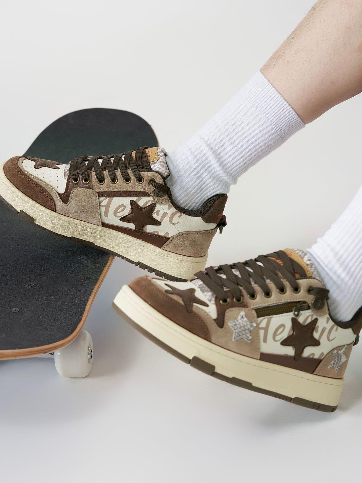 Starry Climb Stars Casual All-Match Denim Skate Shoes Product Image