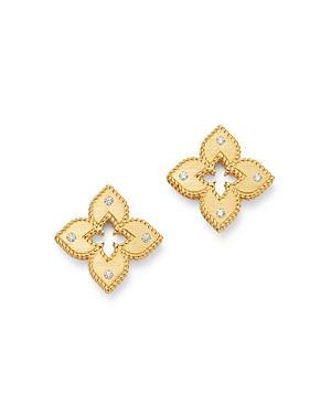 Roberto Coin 18K Yellow Gold Venetian Princess Diamond Stud Earrings Product Image