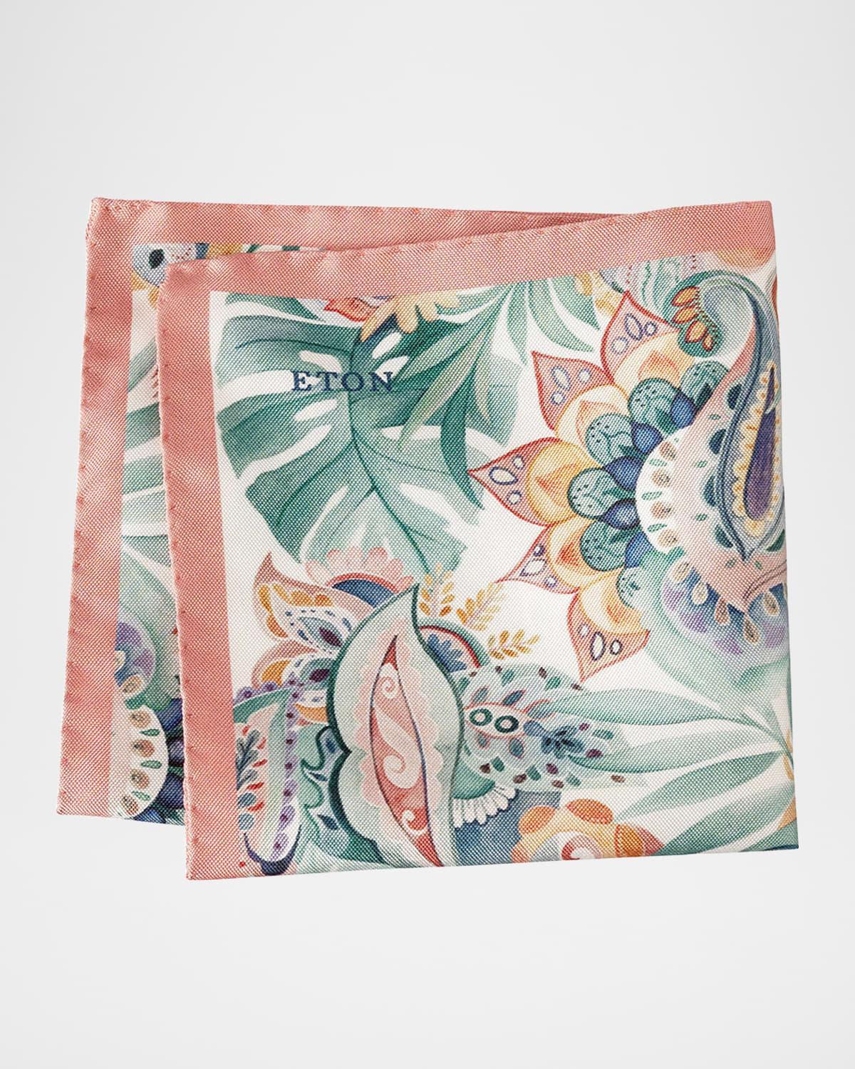 Mens Multi-Floral Silk Pocket Square Product Image