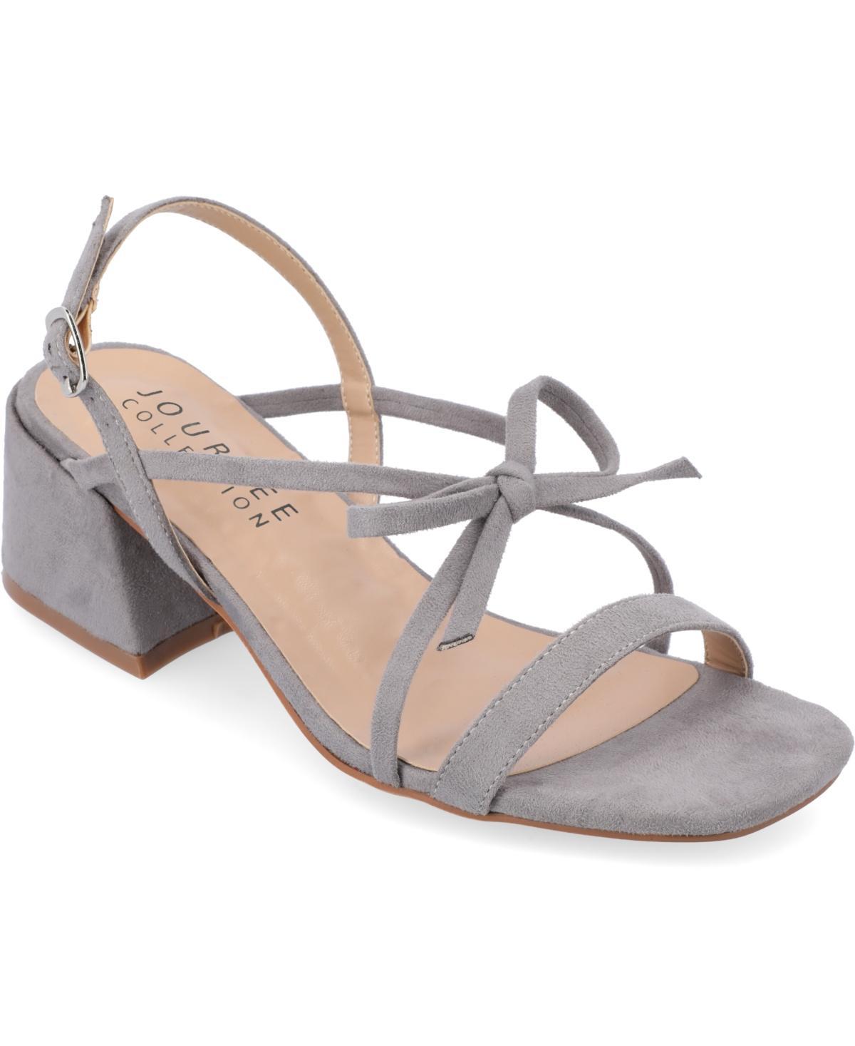 Journee Collection Womens Amity Bow Detail Strappy Block Heel Sandals Product Image