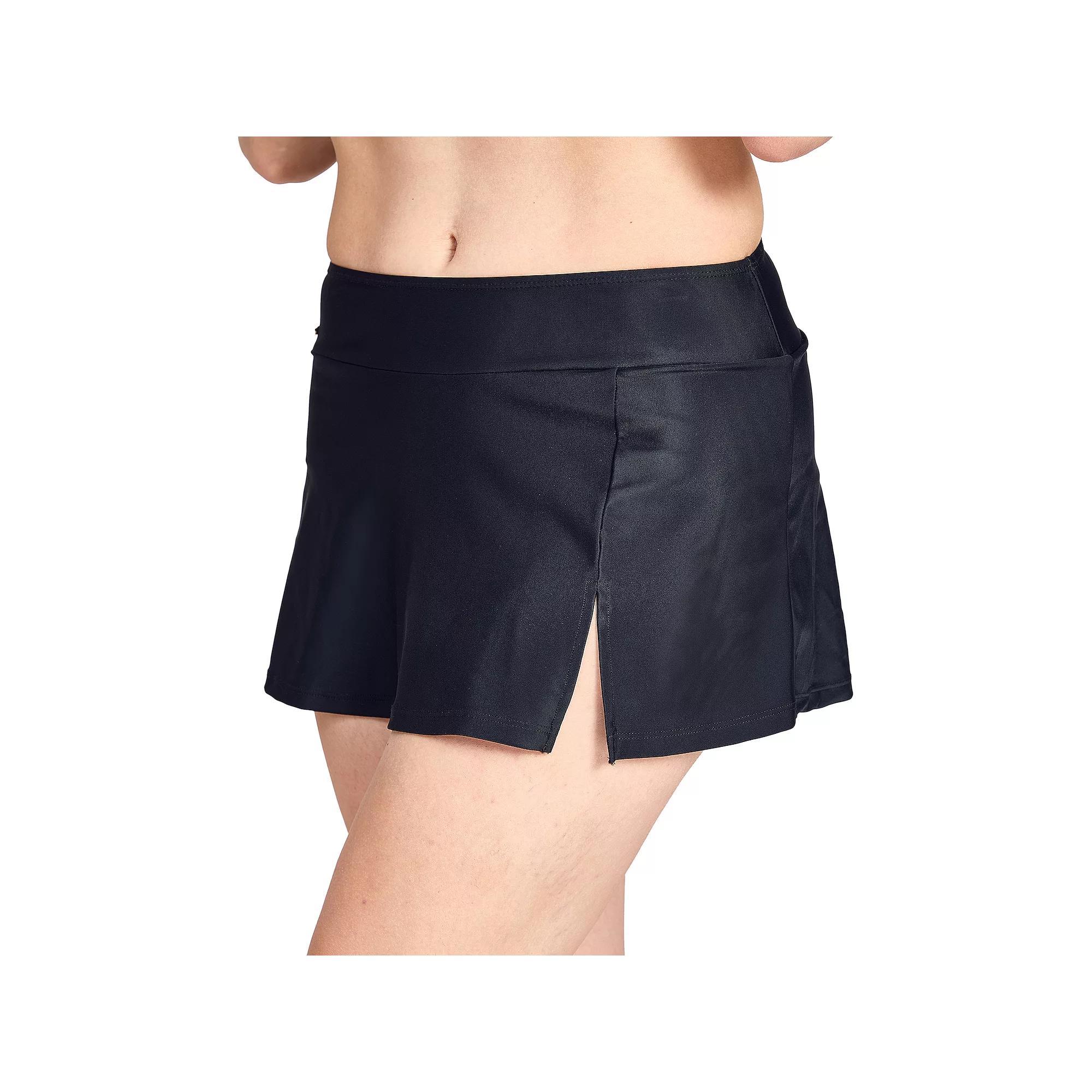 Women's Nine West Solid Skirted Swim Bottoms, Size: XL, Black Product Image