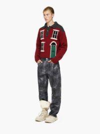 HOUSE' INTARSIA POLO SWEATER in red | JW Anderson US  Product Image