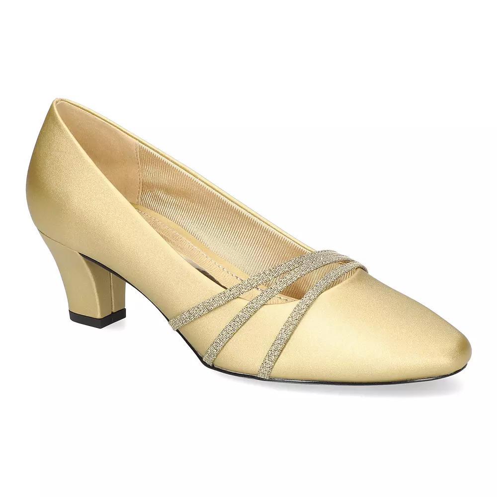 Easy Street Cristiny Women's Pumps, Size: 7 Wide, Gold Satin Product Image