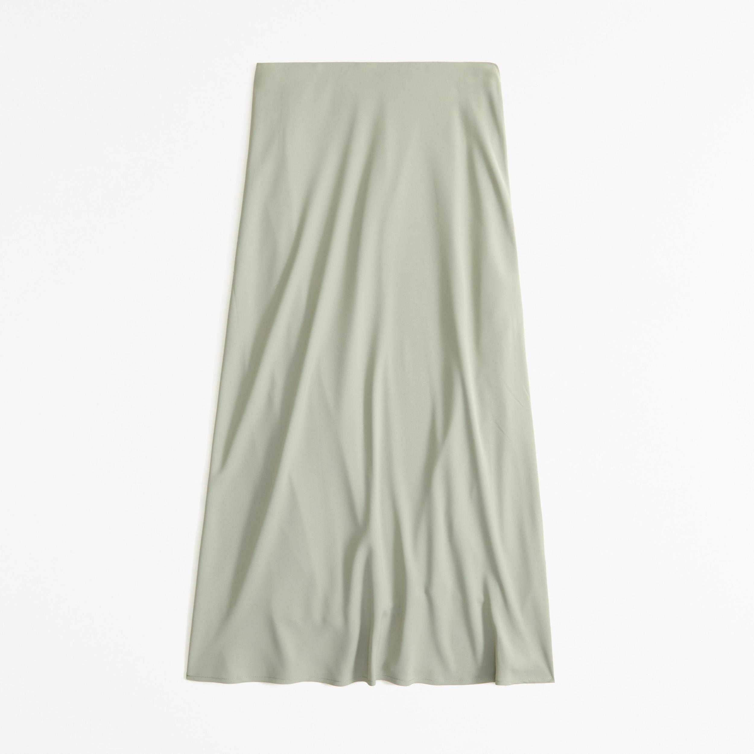Mid Rise Satin Maxi Skirt Product Image