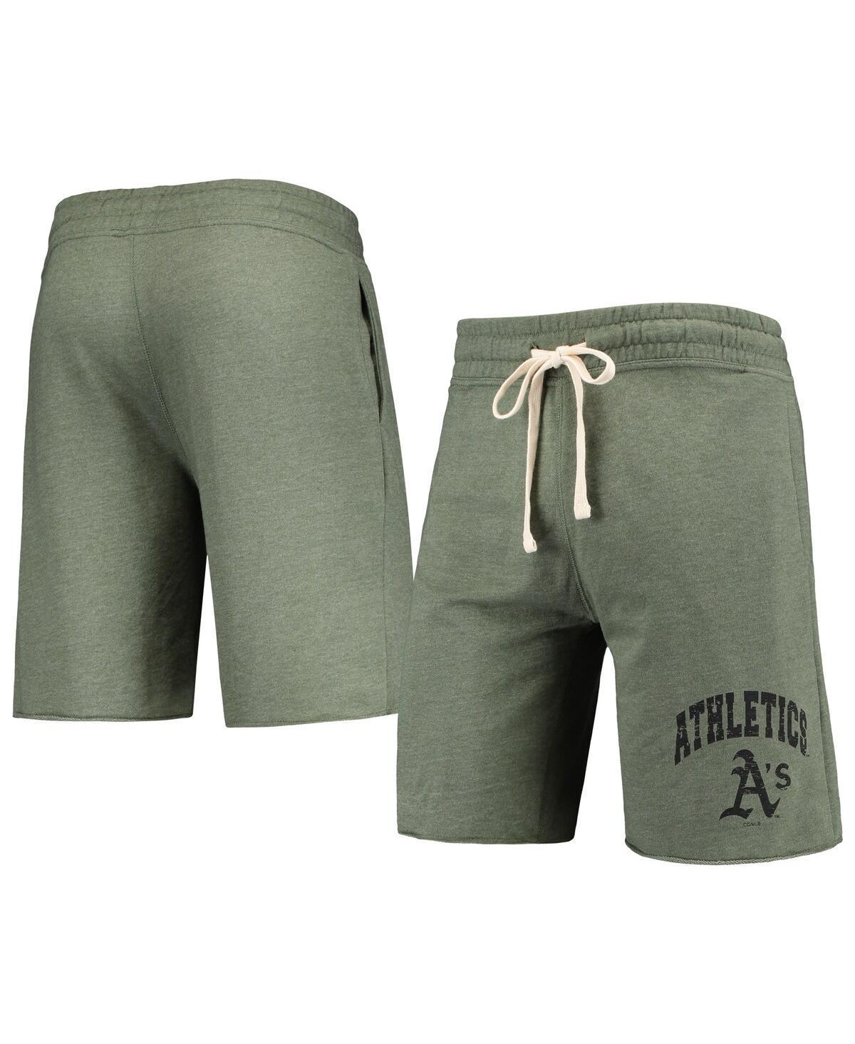 Men's Concepts Sport Heathered Olive Oakland Athletics Mainstream Tri-Blend Shorts, Size: XL, Green Product Image