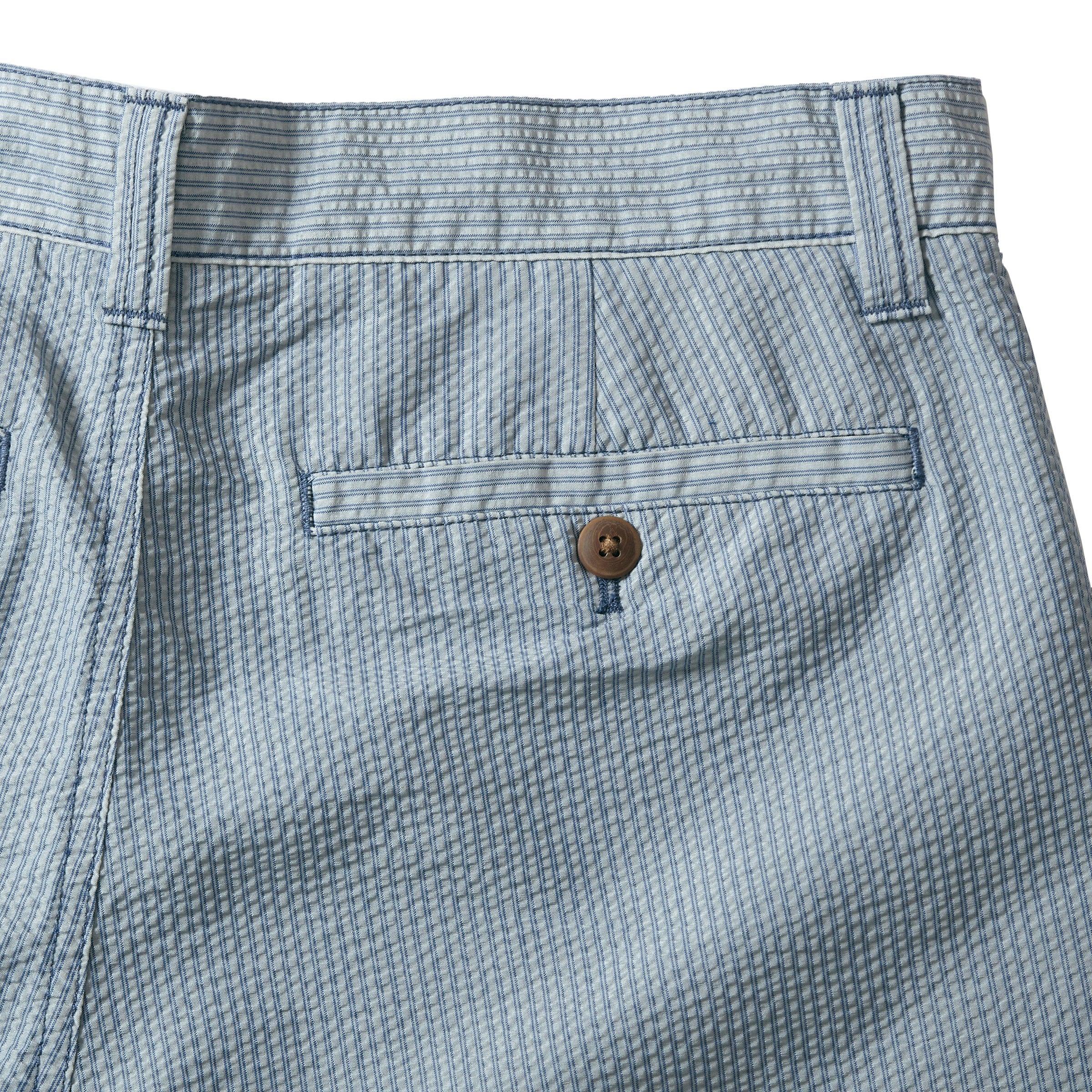 Seersucker Drawcord Shorts - Navy Stripe (Final Sale)* Product Image