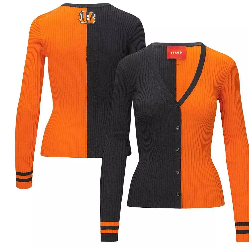 Women's STAUD Black/Orange Cincinnati Bengals Cargo Sweater, Size: Large Product Image