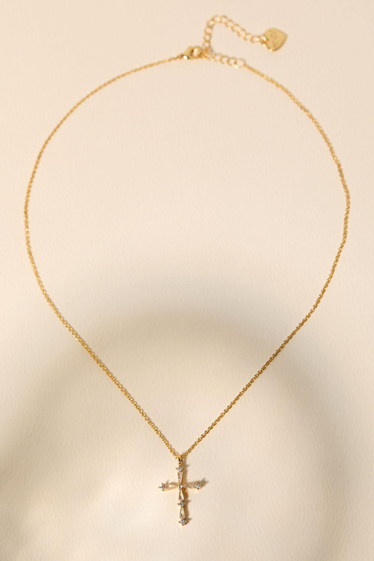 Radiant Cross Charm Necklace Product Image