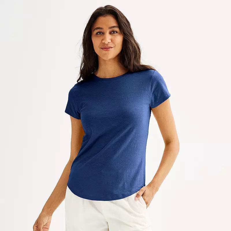 Women's Sonoma Goods For Life® Short-Sleeve Crew Tee, Size: Medium, Pitch Black Product Image