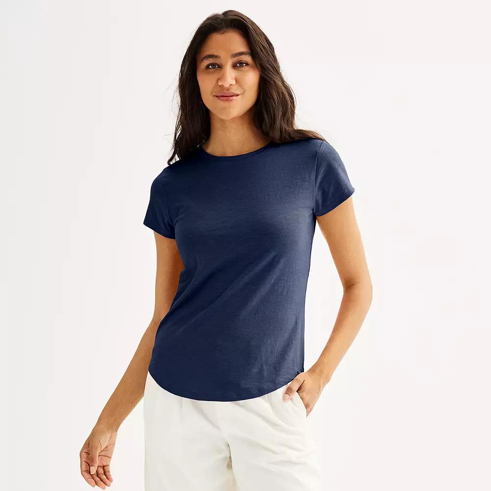 Women's Sonoma Goods For Life® Short-Sleeve Crew Tee, Size: XXL, Blue Beauty Product Image