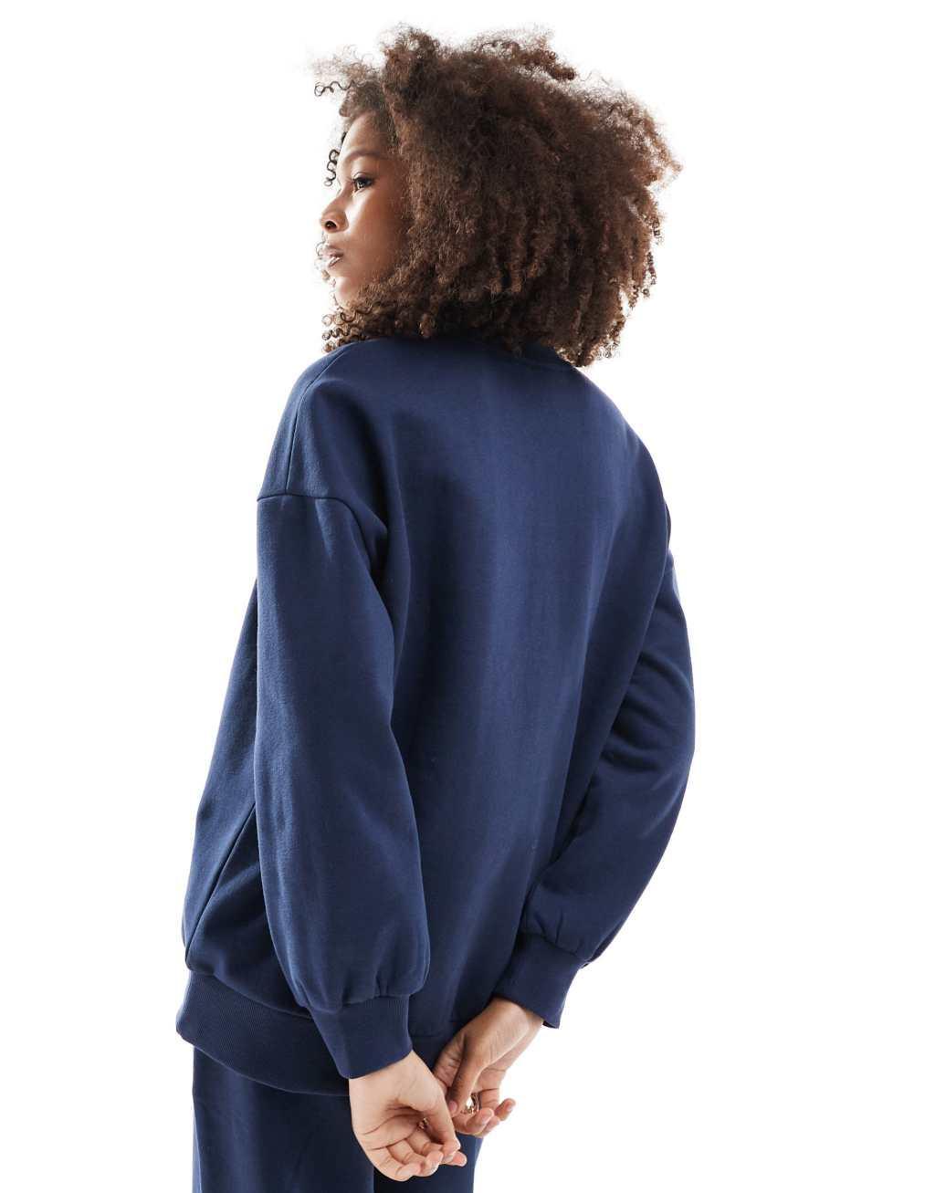Miss Selfridge oversized sweatshirt in Navy - part of a set Product Image