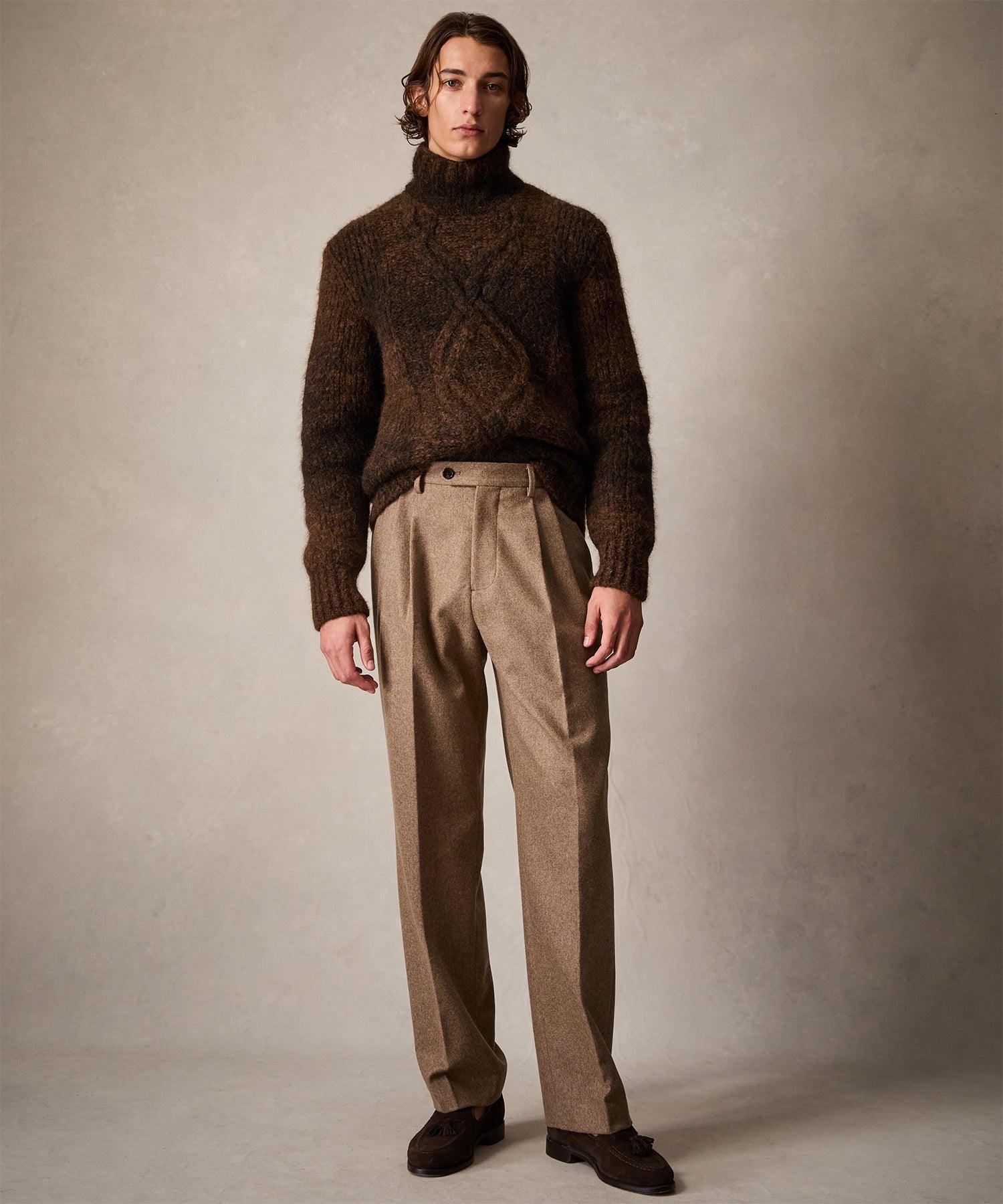 Ombre Cable Knit Turtleneck Sweater in Umber Product Image