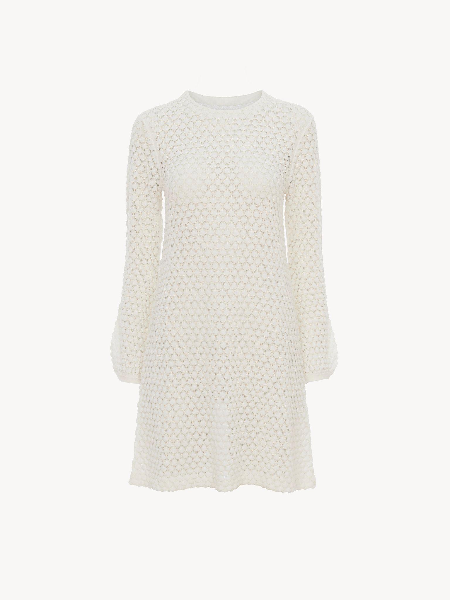 Mini dress in cotton pointelle Product Image