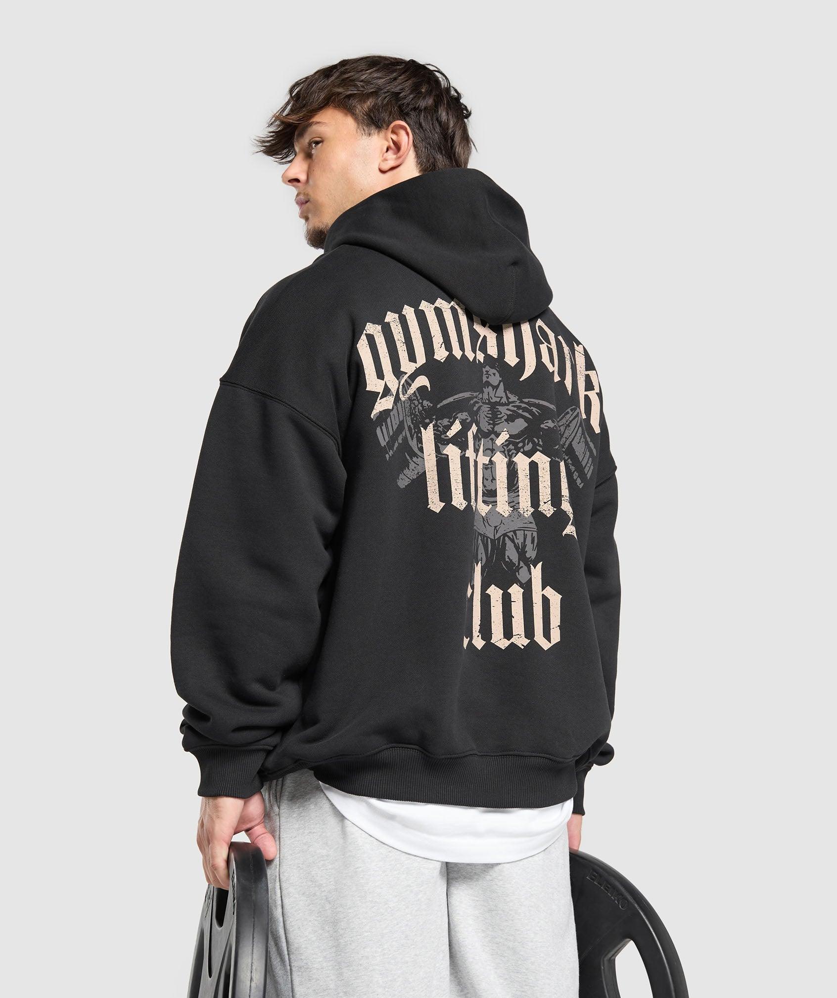 Gymshark Lifting Club Hoodie - Black/Pebble Grey Male Product Image