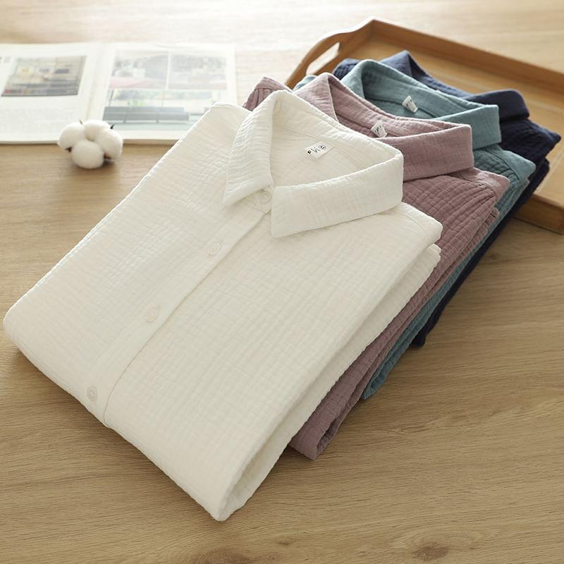 Long-Sleeve Plain Shirt Product Image
