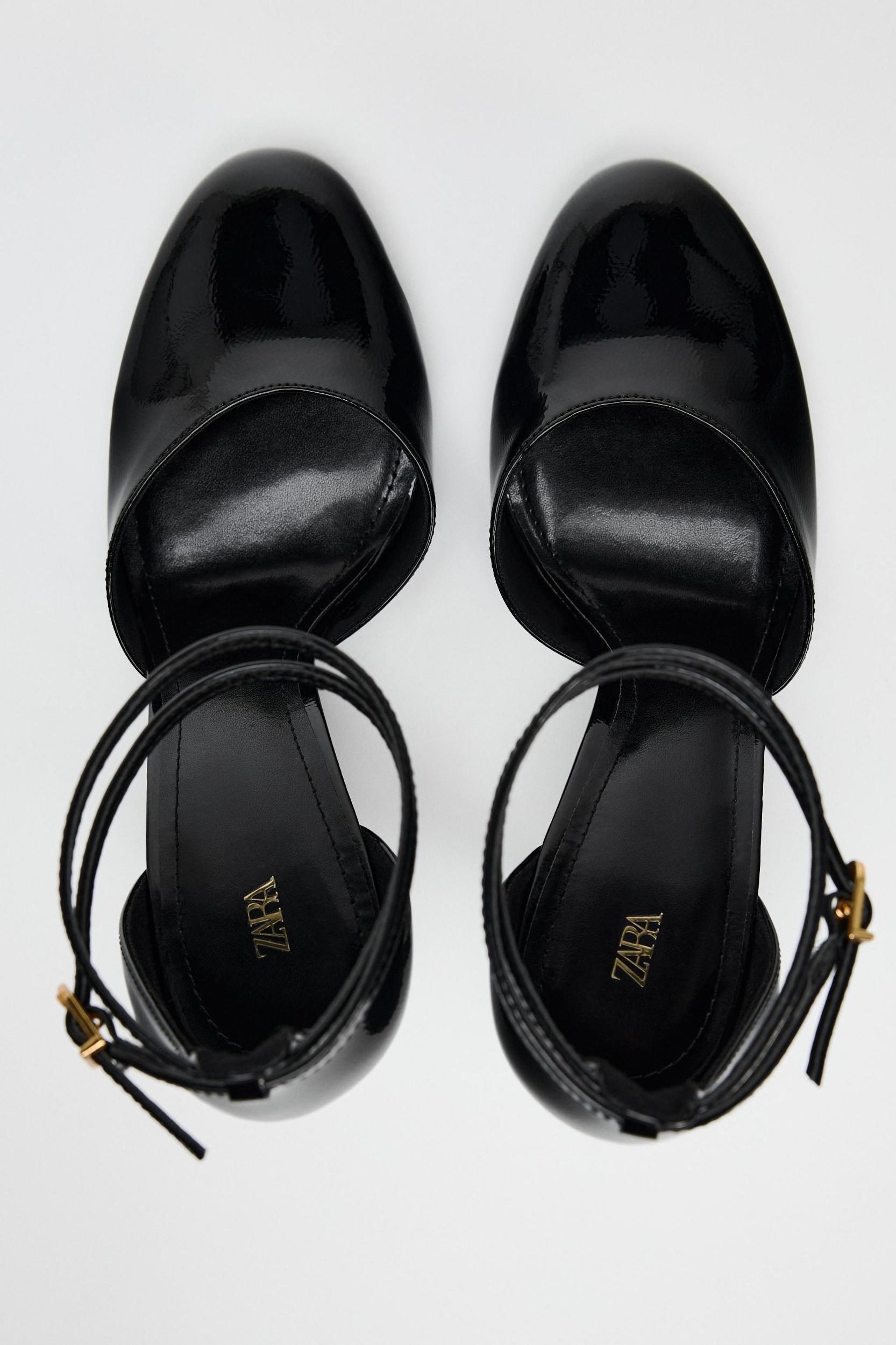 HEELED FAUX PATENT LEATHER SHOES Product Image