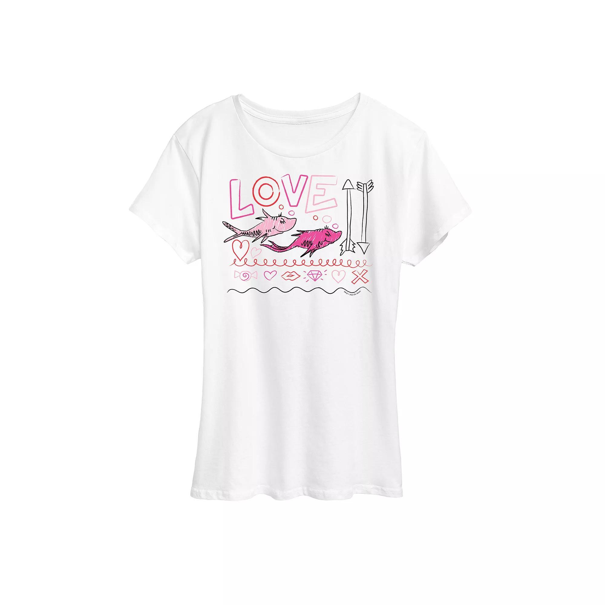 Womens Dr. Seuss Love Fish Graphic Tee Product Image