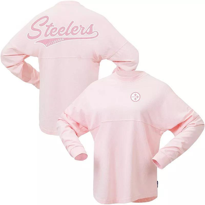 Womens Fanatics Branded Pink Pittsburgh Steelers Millennial Spirit Jersey T-Shirt Product Image