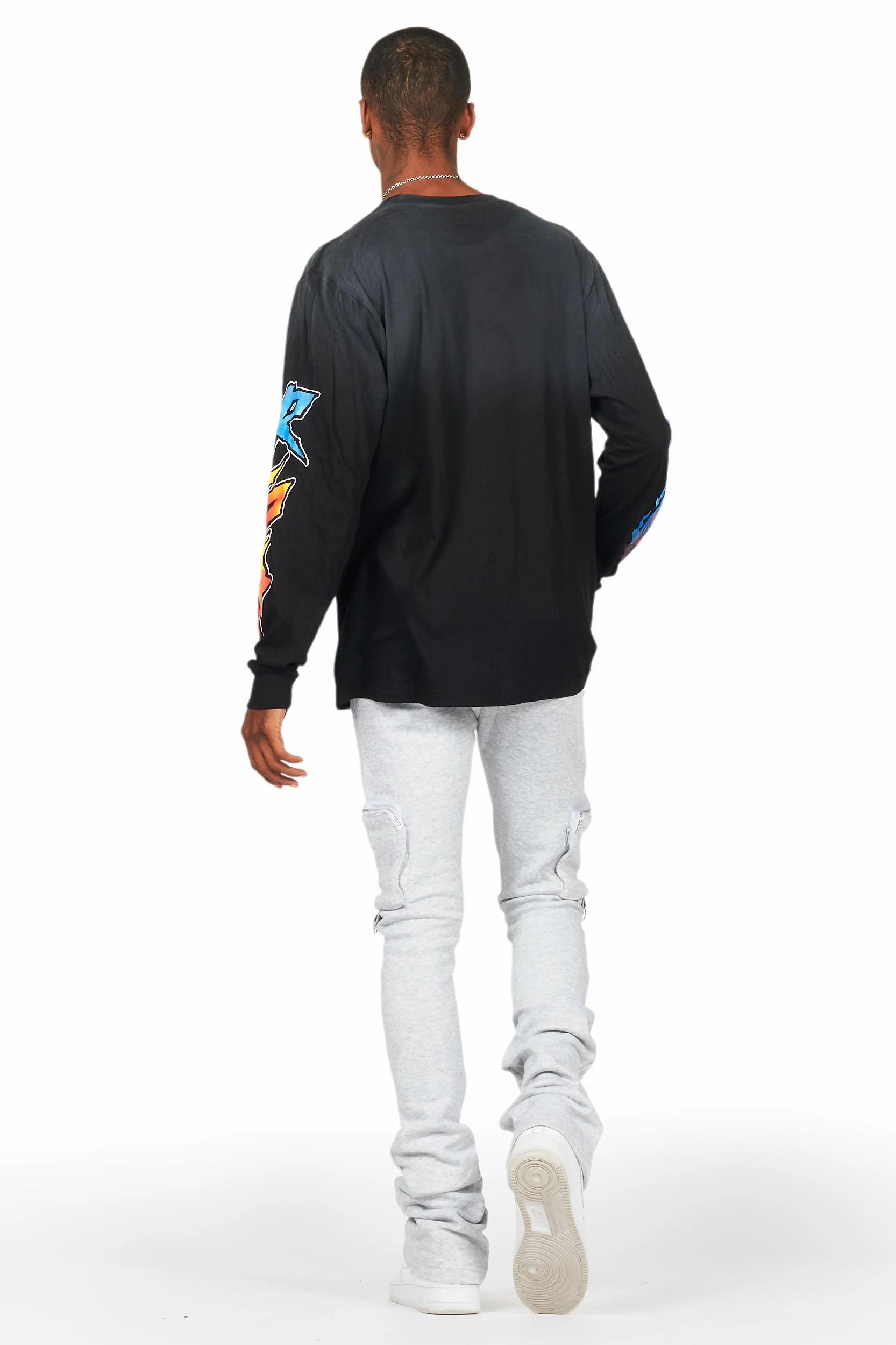 Colin Heather Grey Stacked Flare Trackpant Male Product Image