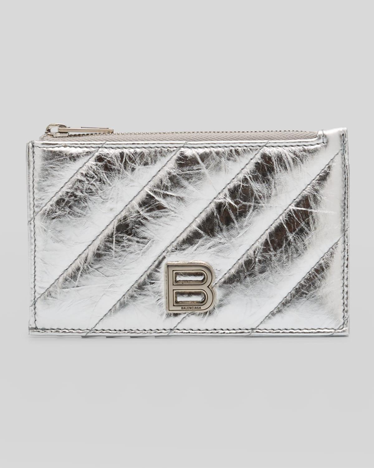 Womens Crush Long Coin and Card Holder Metallized Quilted Product Image